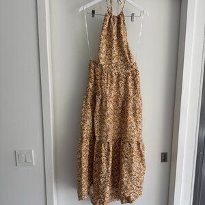 Shona Joy - brown and yellow floral maxi dress